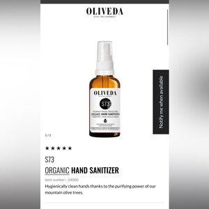 NEW, Oliveda S73 (Organic Hand Sanitizer)